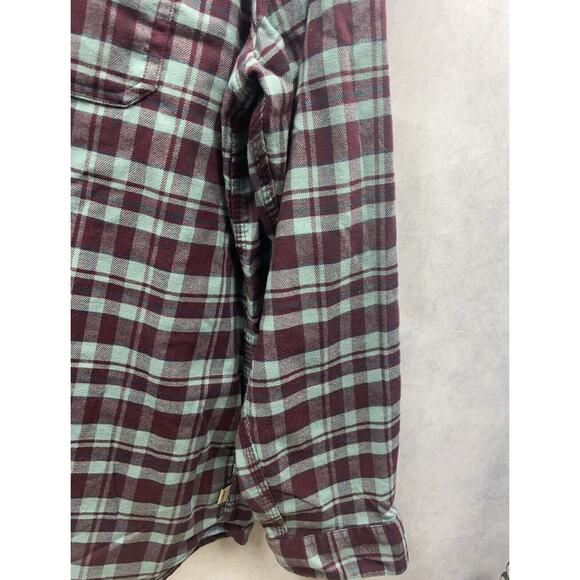 L.L. Bean Mens Chamois Button Up Shirt Traditional Fit Plaid Purple/Blue Size L - Picture 5 of 9